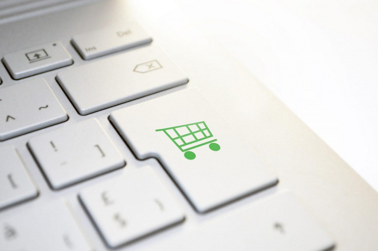 shopping cart icon on computer enter key