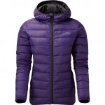 A purple baffled jacket