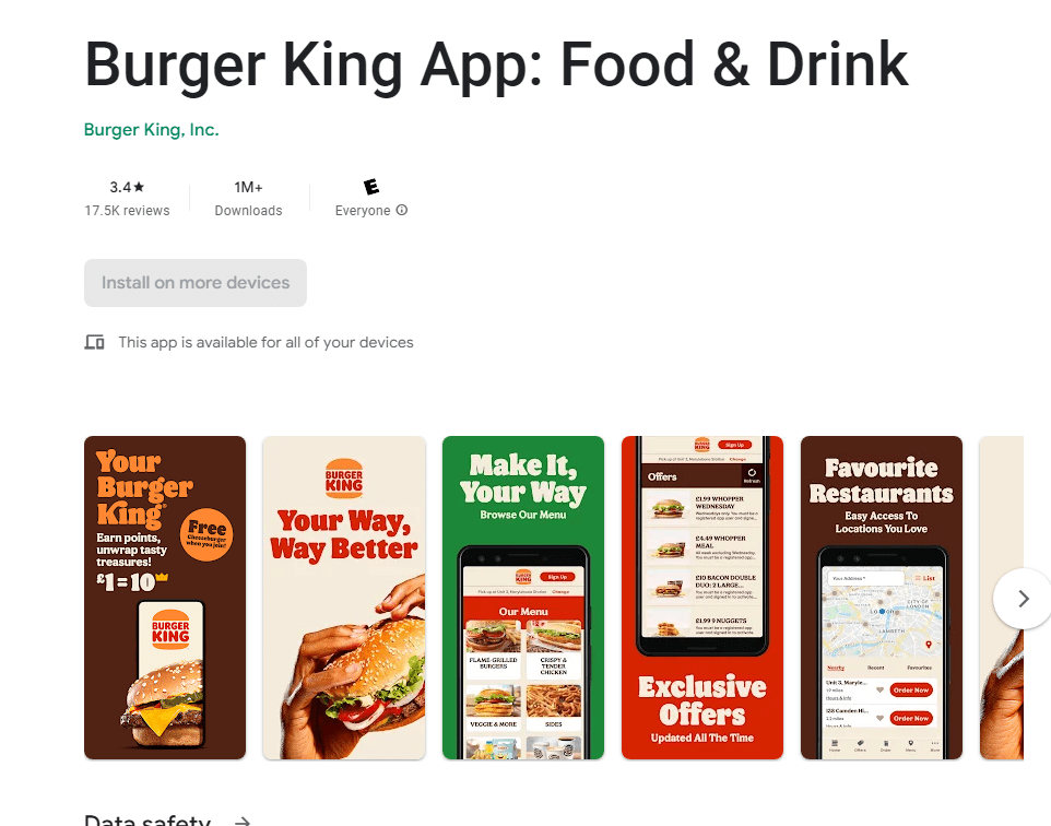 burger king rewards app