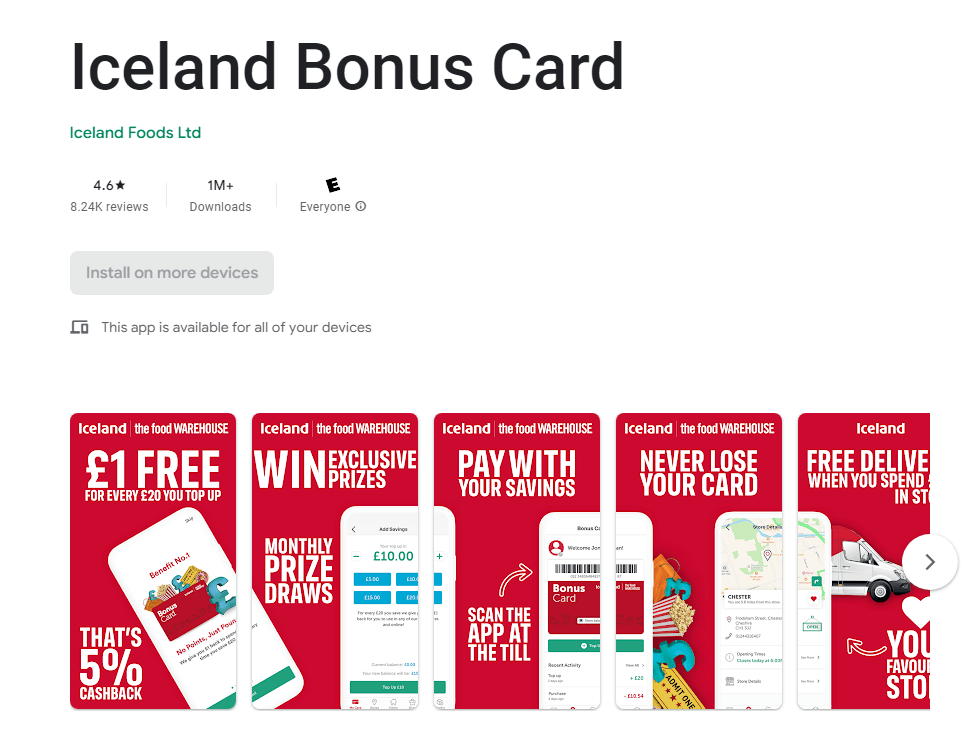 Iceland bonus card app